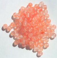 100 5mm Crystal and Strawberry Pink Round Glass Beads